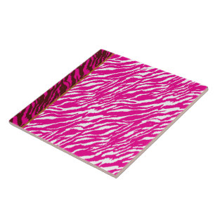 An intricate floral pattern in pink and white, art tile