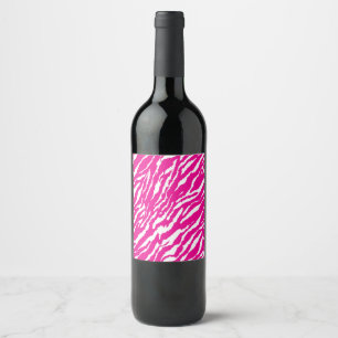An intricate floral pattern in pink and white, art wine label