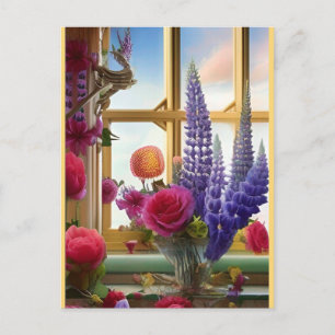 An intriguing colourful floral Bouquet Postcard
