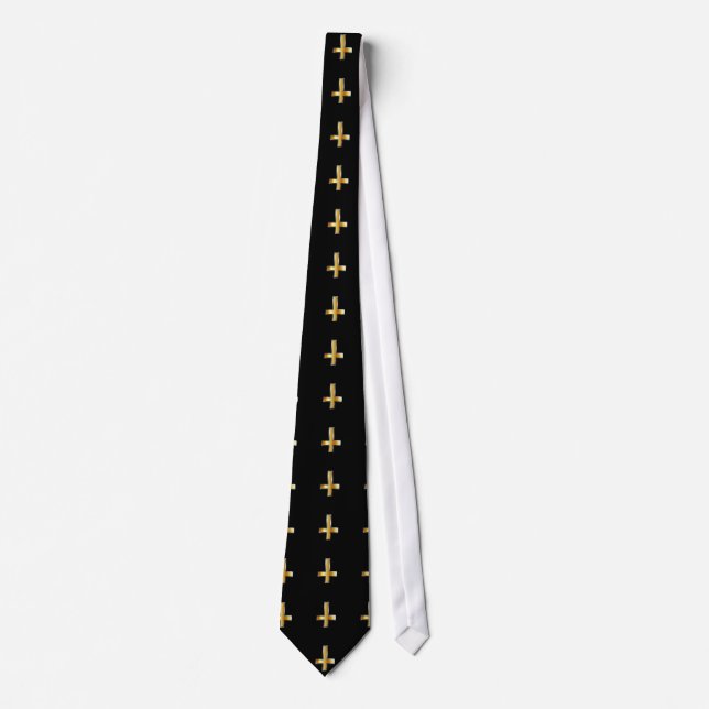 An inverted cross- The Cross of Saint Peter Tie (Front)