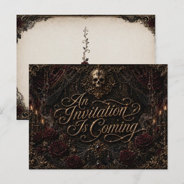 An Invitation Is Coming Gothic Halloween Ball Post (Front/Back)