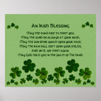 An Irish Blessing / Shamrocks Poster