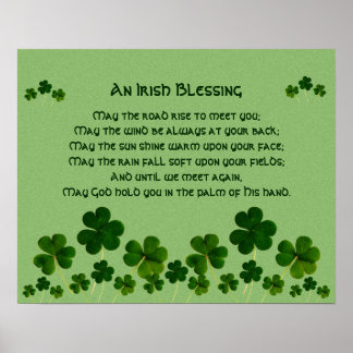 An Irish Blessing / Shamrocks Poster