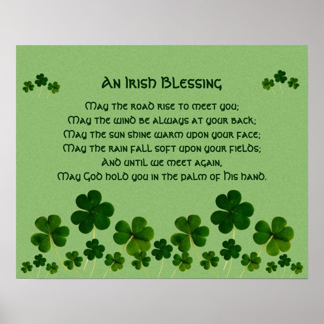 An Irish Blessing / Shamrocks Poster (Front)
