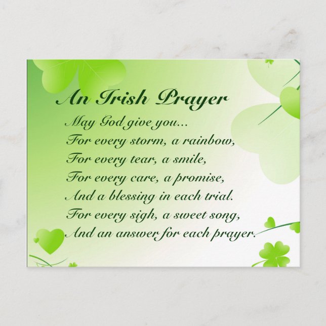 An Irish Prayer - Postcard (Front)