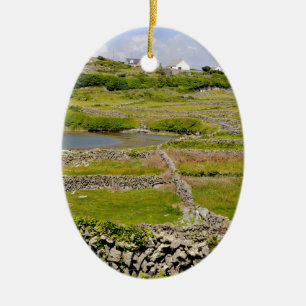 An Irish Stone Wall Ceramic Ornament
