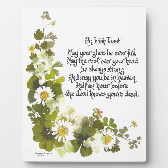 An Irish Toast Plaque (Front)