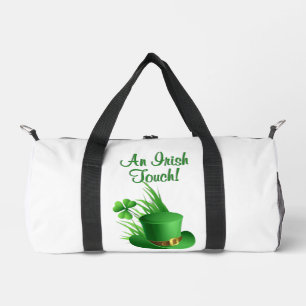 An Irish Touch Leprechaun Clove Hat in Grass Duffle Bag