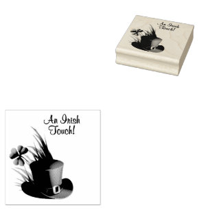 An Irish Touch Leprechaun Clove Hat in Grass Rubber Stamp