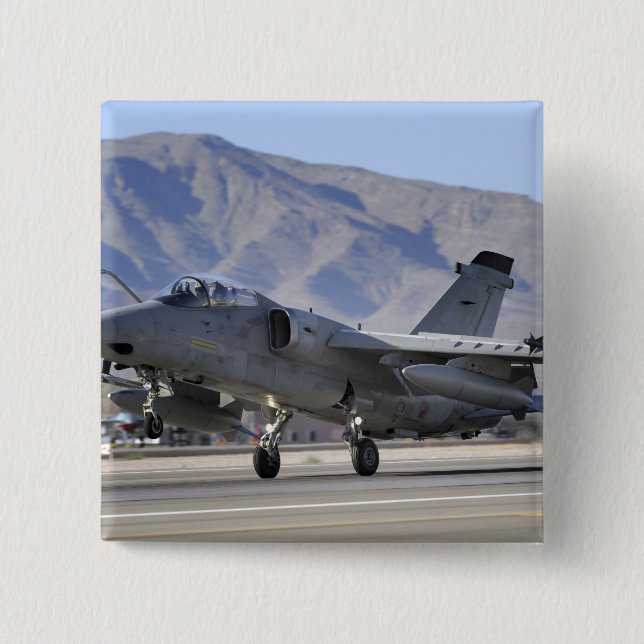 An Italian Air Force AMX fighter 2 Inch Square Button (Front)