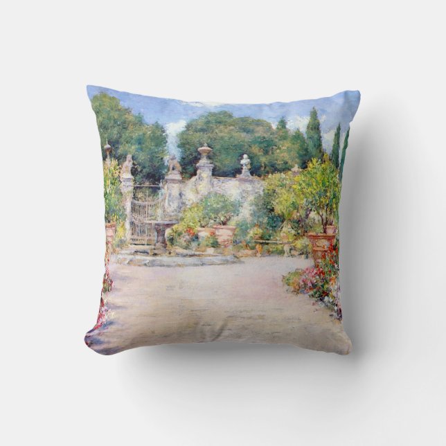 An Italian Garden - William Merritt Chase, 1909 Throw Pillow (Front)