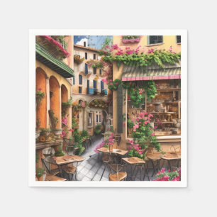An Italian Street Scene Ephemera Design Series 23 Napkin