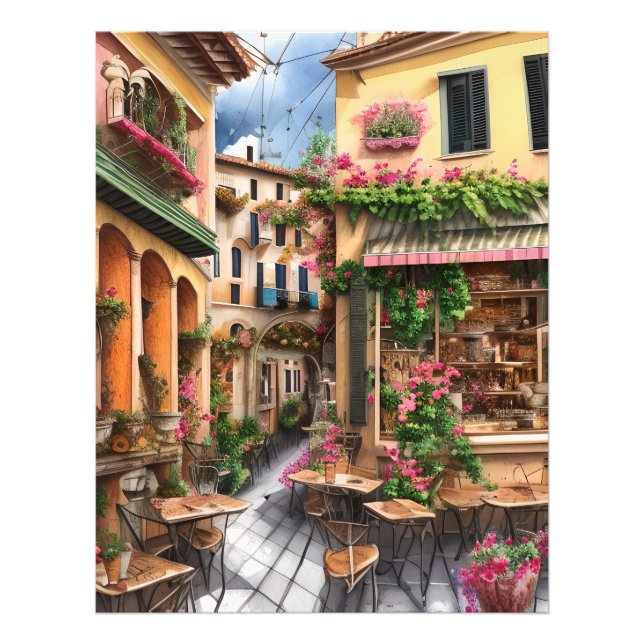 An Italian Street Scene Ephemera Design Series 23 Photo Print (Front)