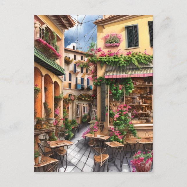 An Italian Street Scene Ephemera Design Series 23 Postcard (Front)
