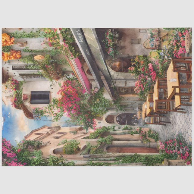 An Italian Street Scene Ephemera Design Series 4 Tissue Paper (Front)