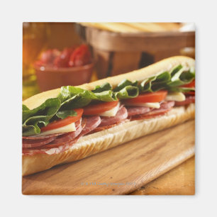 An Italian sub sandwich with 2 Magnet