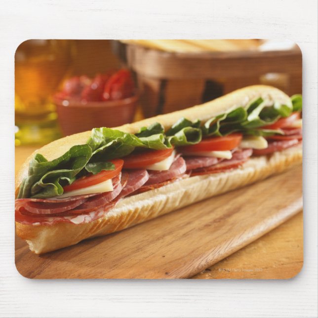 An Italian sub sandwich with 2 Mouse Pad (Front)