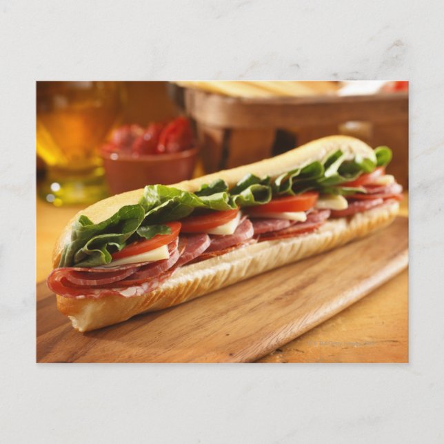 An Italian sub sandwich with 2 Postcard (Front)