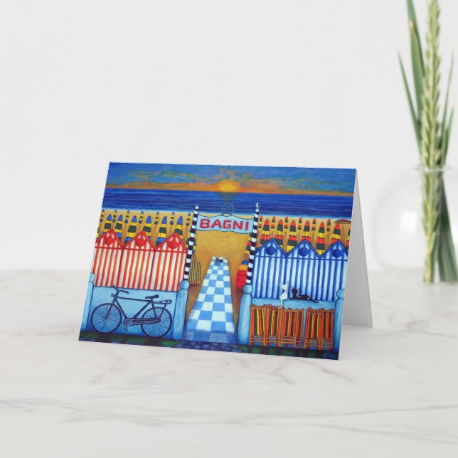 An Italian Summer's End Beach Greeting Card (Front)