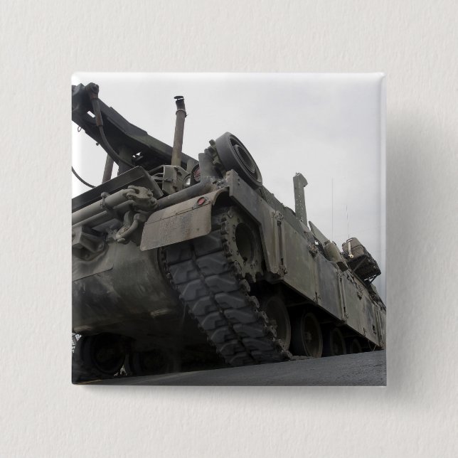 An M88A2 Hercules Recovery Vehicle 2 Inch Square Button (Front)