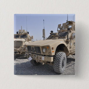 An M-ATV Mine Resistant Ambush Protected vehicl 2 Inch Square Button