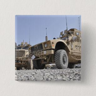 An M-ATV Mine Resistant Ambush Protected vehicl 2 Inch Square Button