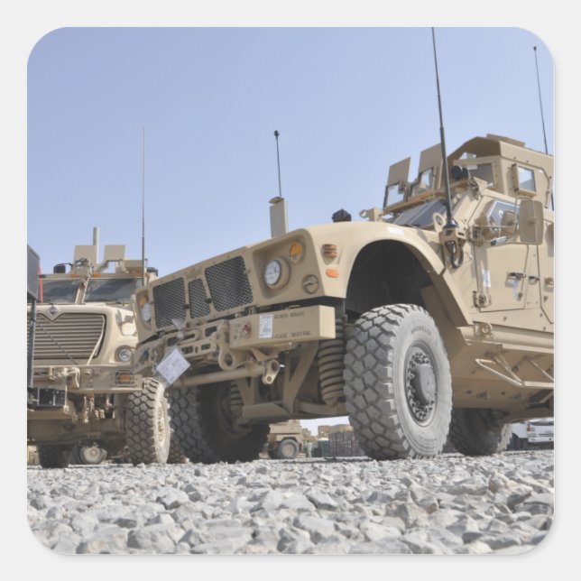 An M-ATV Mine Resistant Ambush Protected vehicl Square Sticker (Front)
