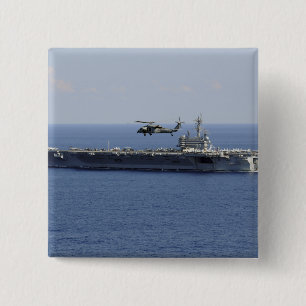 An MH-60S Seahawk helicopter 2 Inch Square Button