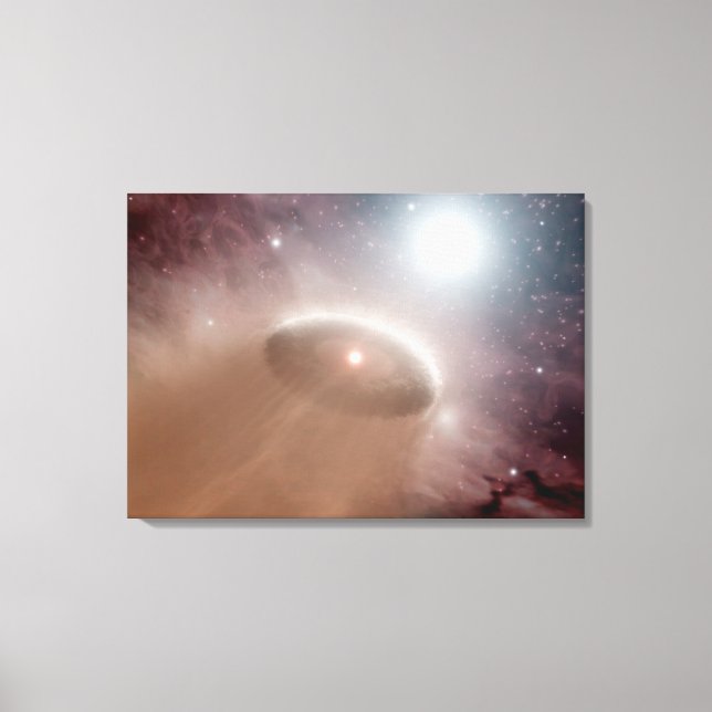 An O-star just behind a young, cooler star Canvas Print (Front)