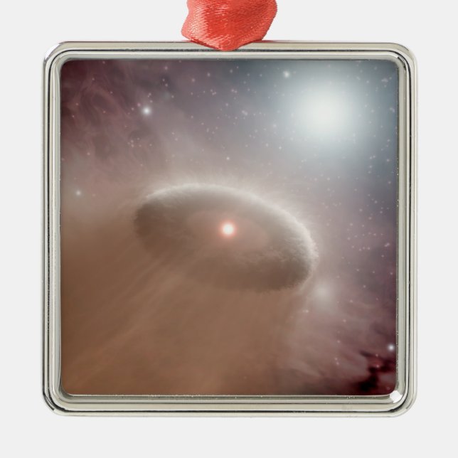 An O-star just behind a young, cooler star Metal Ornament (Front)