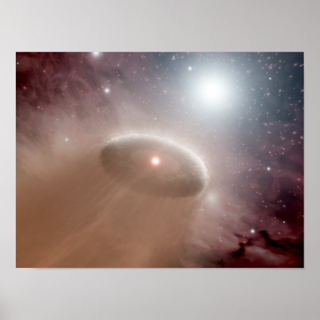 An O-star just behind a young, cooler star Poster (Front)