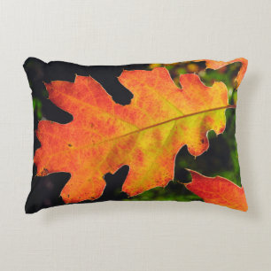An Oak Leaf in Six Rivers National Forrest Decorative Pillow