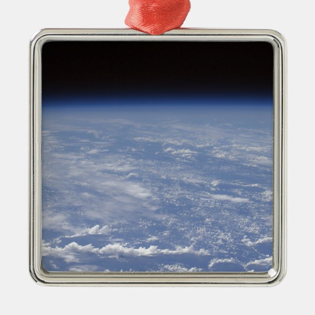 An oblique horizon view of the Earth's atmosphe Metal Ornament (Front)