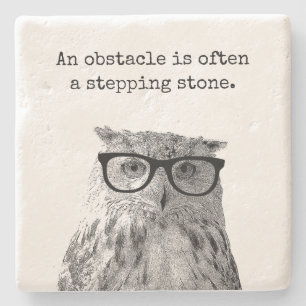 An obstacle is often a stepping stone motivational stone coaster