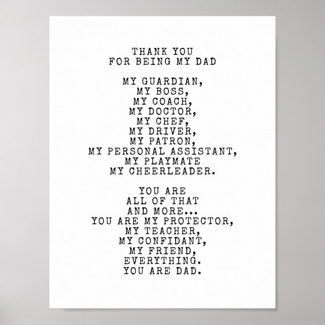 An Ode to Dad | Personalize this Poem Poster (Front)