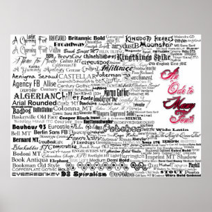 An Ode to Many Fonts Poster