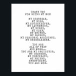 An ode to my mom | Personalize this Poem Poster<br><div class="desc">Customize with your own text or use my poem as a special gift for your mom.

Feeling the weight of motherhood...  responsibility and missing my own mom.
"An ode to my mom" by Becky Nimoy 2017.</div>