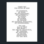 An ode to my mom | Personalize this Poem Poster<br><div class="desc">Customize with your own text or use my poem as a special gift for your mom.

Feeling the weight of motherhood...  responsibility and missing my own mom.
"An ode to my mom" by Becky Nimoy 2017.</div>