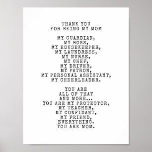 An ode to my mom Personalize this Poem Poster