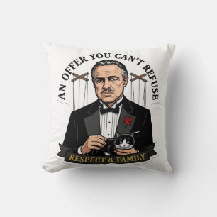 An Offer You Cant Refuse - Classic Noir Mafia Don Throw Pillow