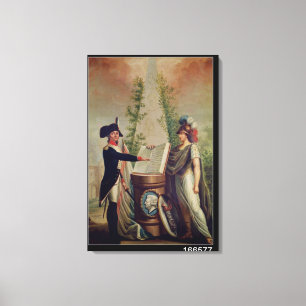 An Officer of the National Guard Swearing an Oath Canvas Print