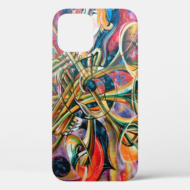 An oil painting on canvas. Music, the girl plays m Case-Mate iPhone Case (Back)