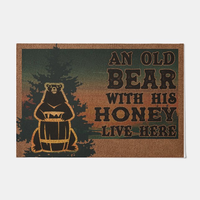 An Old Bear With His Honey Live Here Rug (Front)