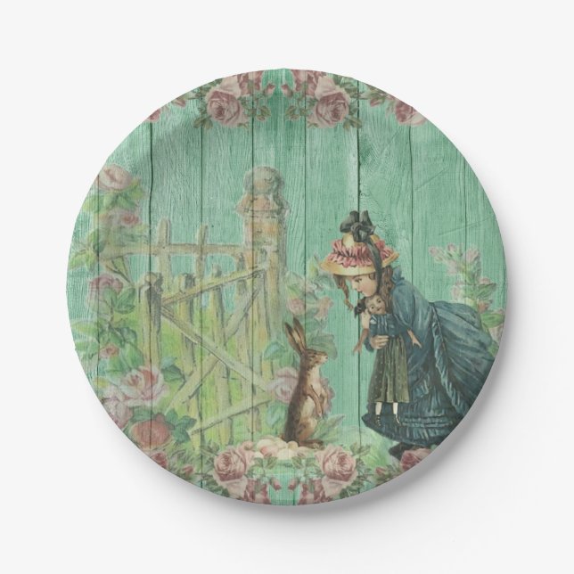 An old beautiful picture of Easter Paper Plate (Front)