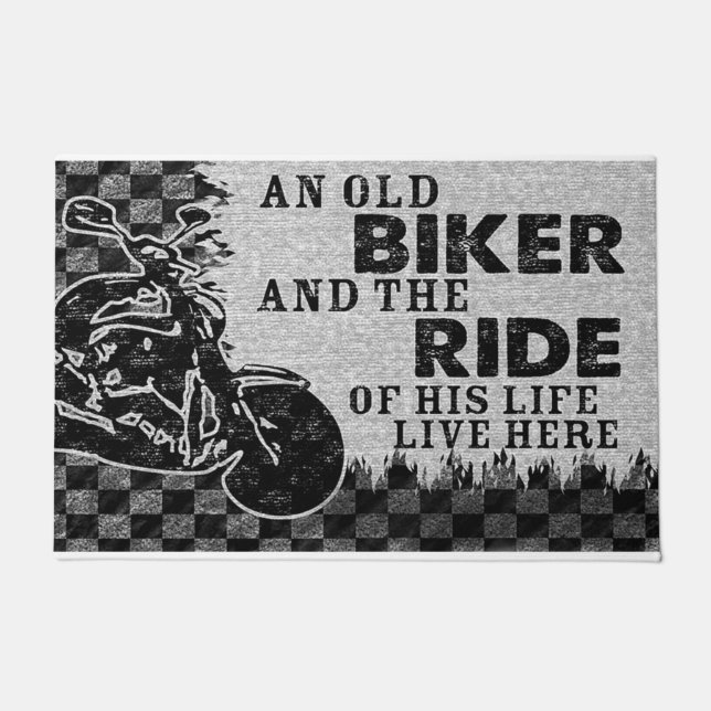 An Old Biker And The Ride Of His Life Doormat (Front)