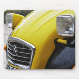 An old black and yellow Citroen 2CV 2 CV, detail Mouse Pad