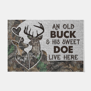An Old Buck And His Sweet Doe Live Here Doormat