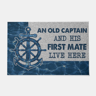 An Old Captain And His First Mate Live Here Doormat