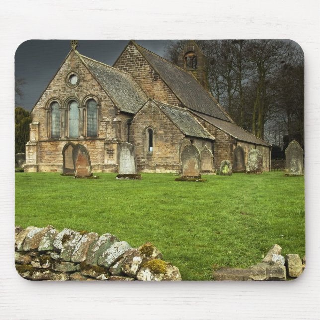 An Old Church Under A Dark Sky Mouse Pad (Front)