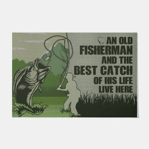 An Old Fisherman And The Best Catch Of His Life Doormat